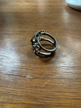 Alexis Bittar Silver-Tone Floral Crystal Cluster Ring